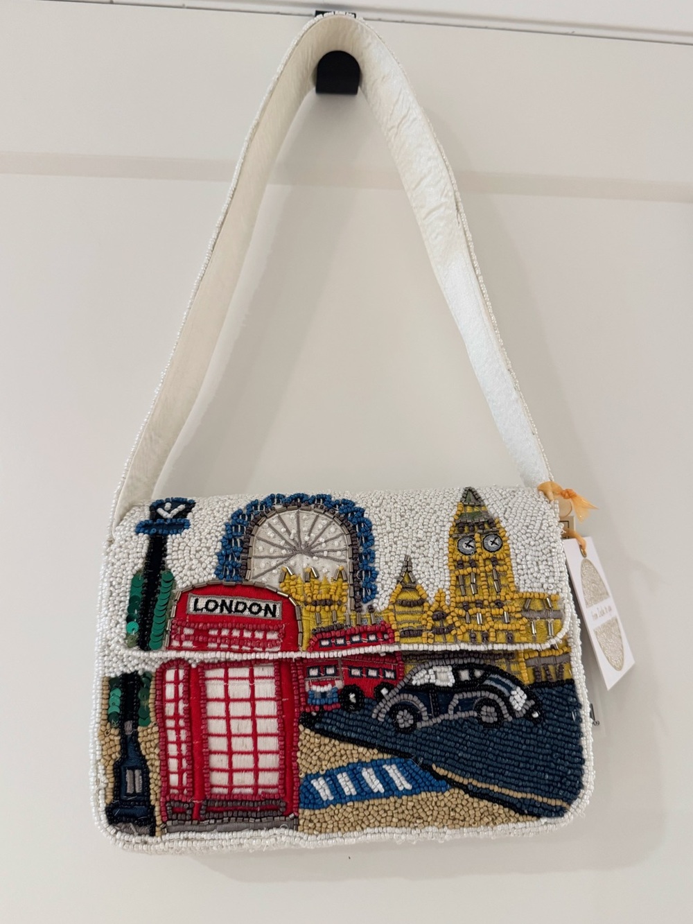Hand Beaded London Landmark Shoulder Bag Big Ben London Eye
